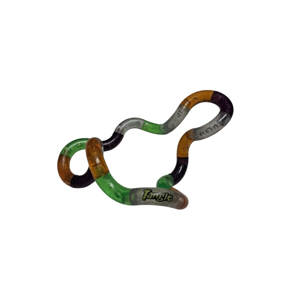 Tangle fidget toy 1981 Richard X Zawitz‎ Orange green purple clear sparkle